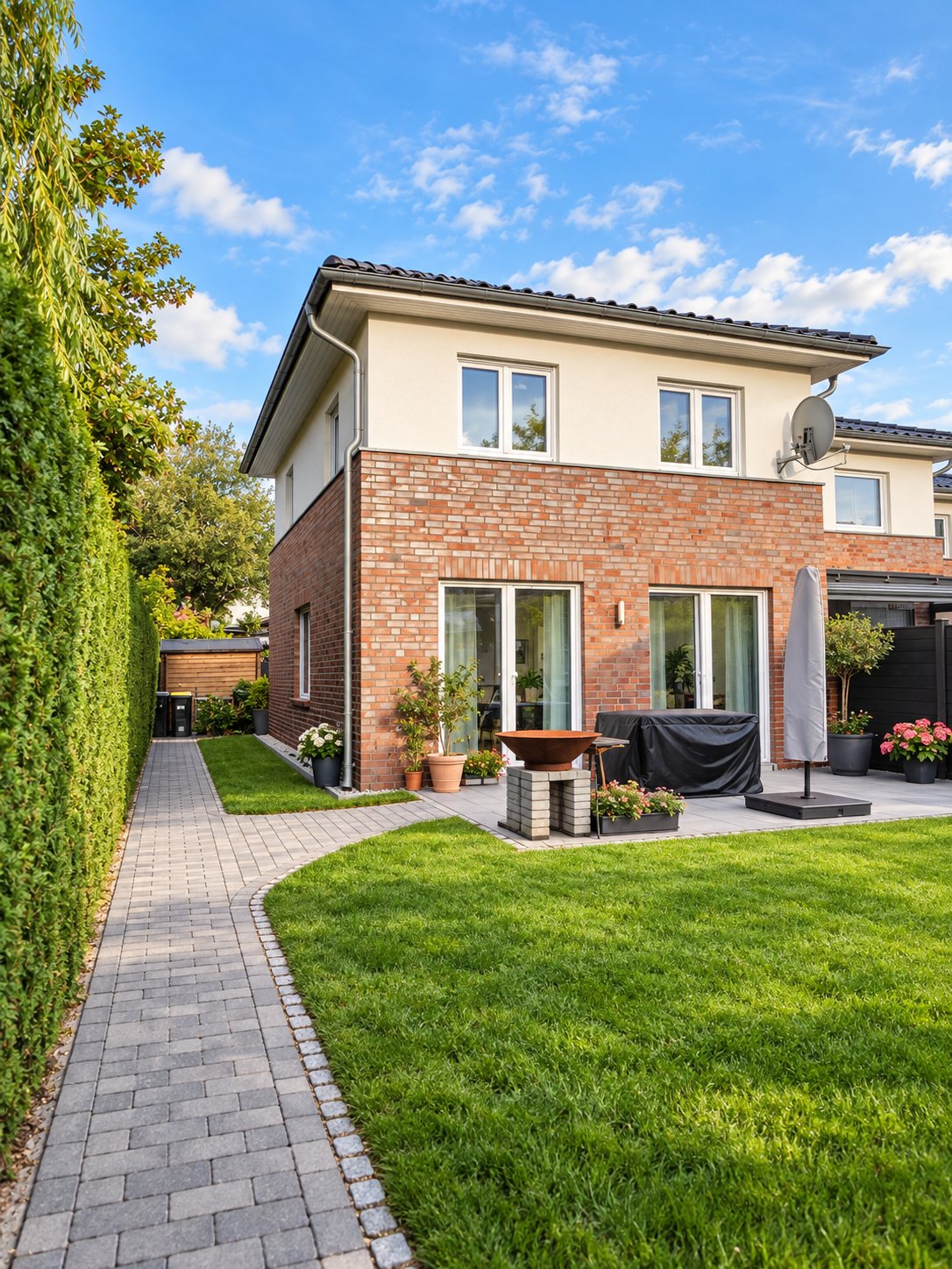Reihenhaus in Barsbüttel bei Hamburg, Gartenansicht